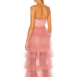 Lovers and Friends Revolve Bobbit pink tulle ruffle long gown
